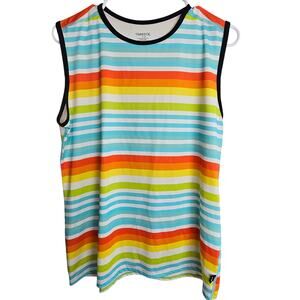 TomboyX Sunset Striped Swim Shirt Beach Vacation Size XL Quick Dry UPF 50 Island